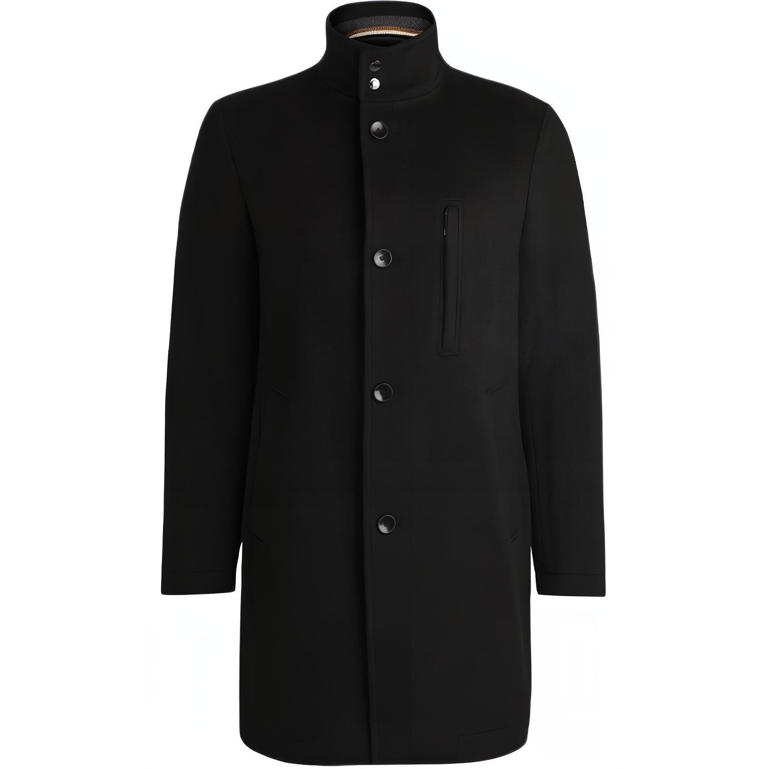 

HUGO BOSS Однобортное пальто, Black