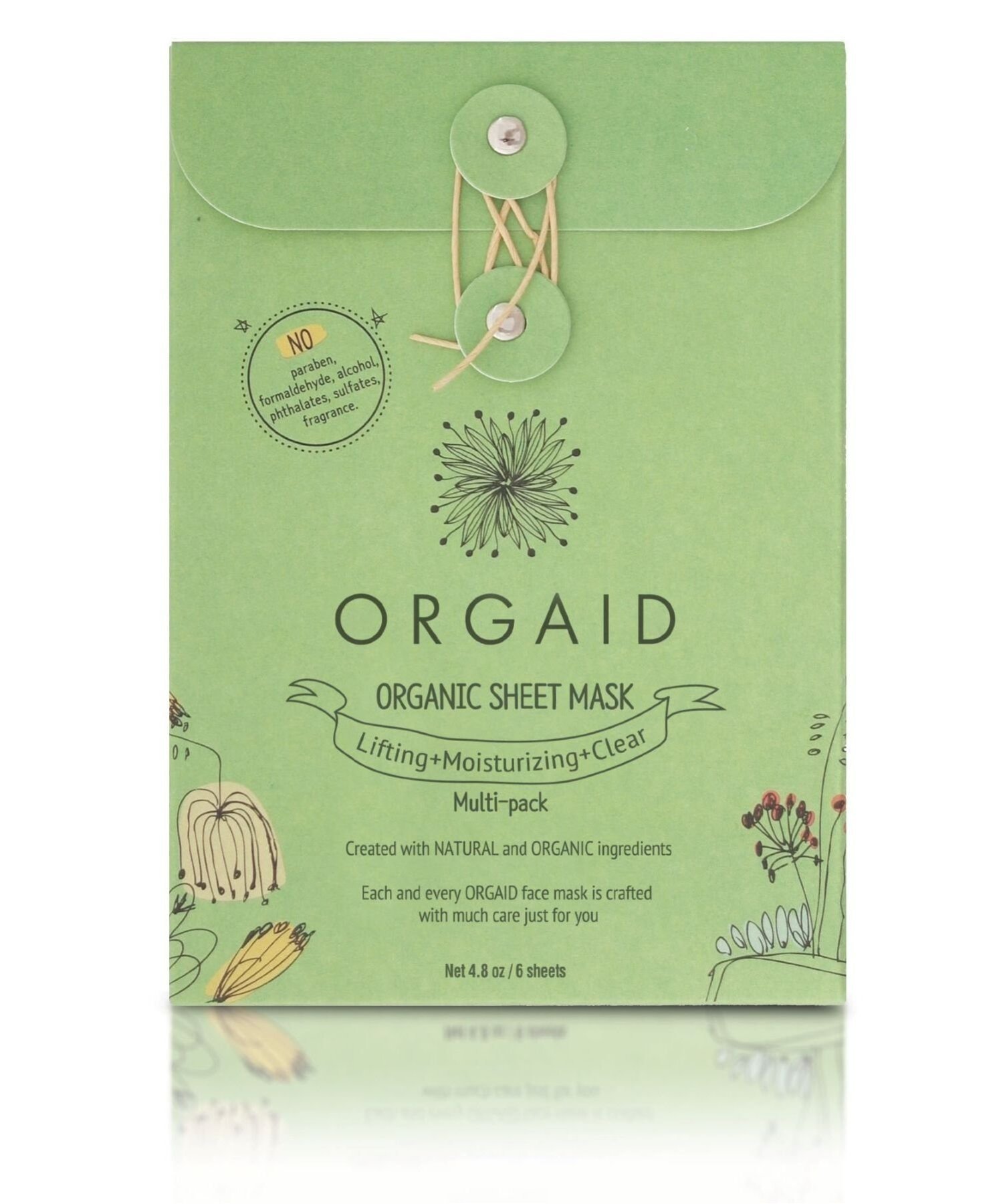 Набор ORGAID — Из 6 тканевых масок-эссенций / Органическая тканевая маска , ONE