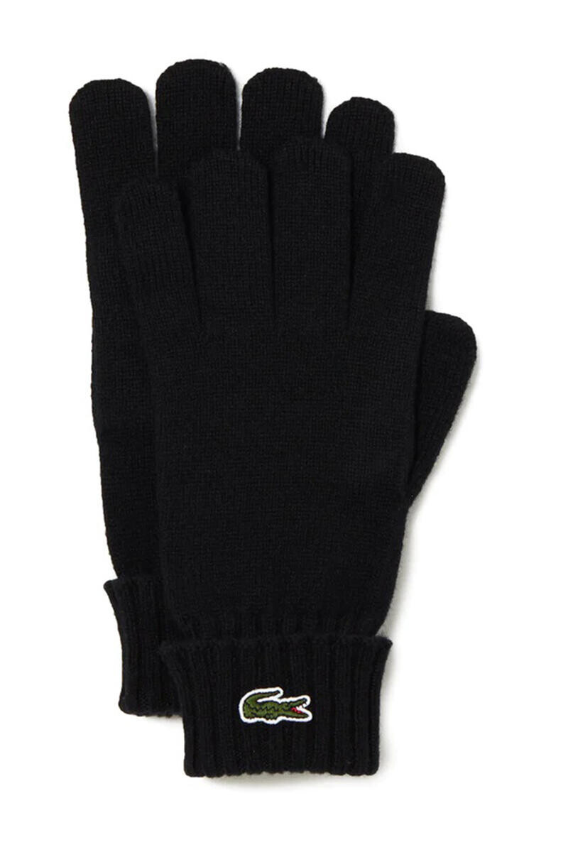 

Шерстяные вязаные перчатки унисекс Lacoste, черный
