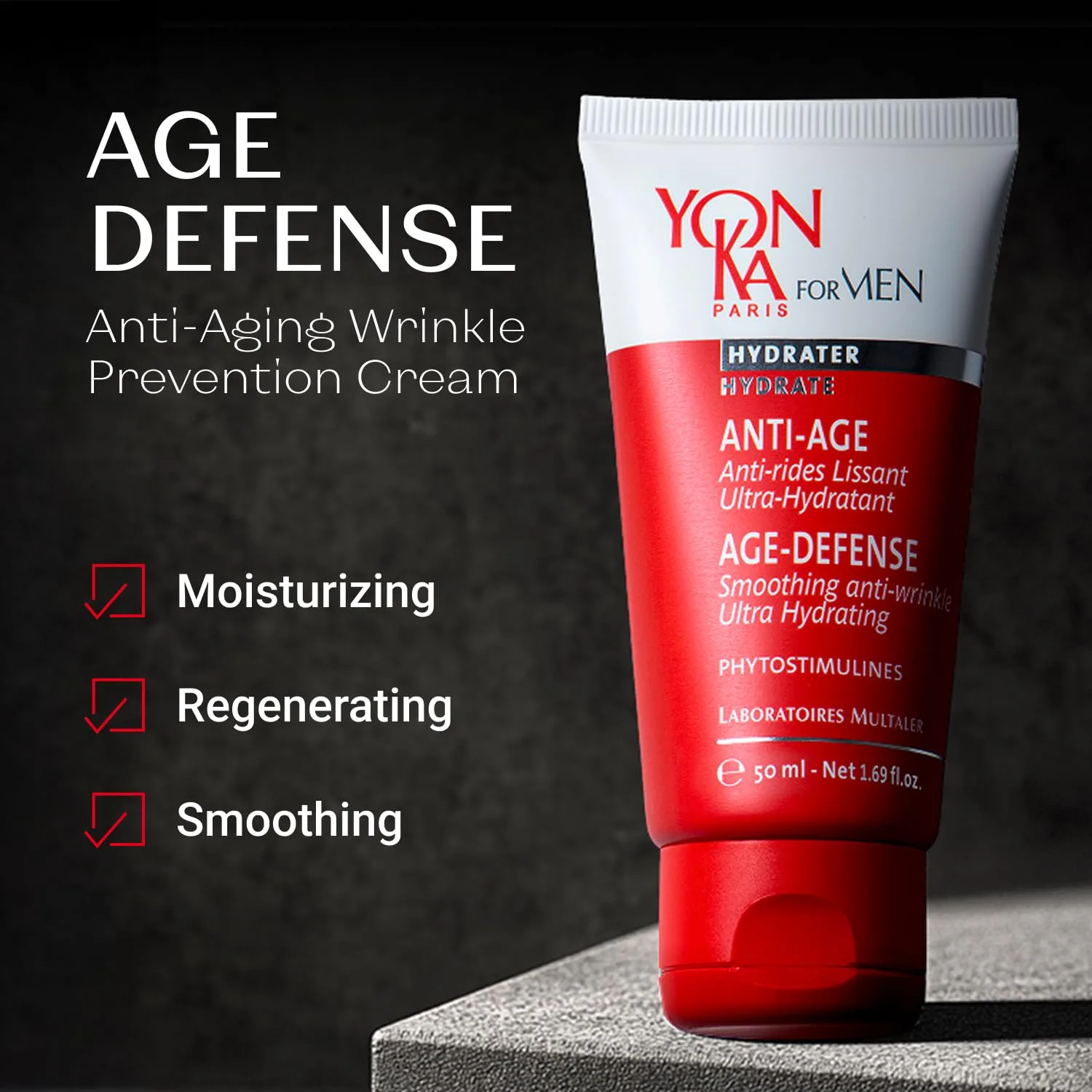 Крем для лица Yonka — Увлажняющий Mens Age Defense | Антивозрастной для лица на каждый день для сухой и зрелой, 47 мл — фото 2