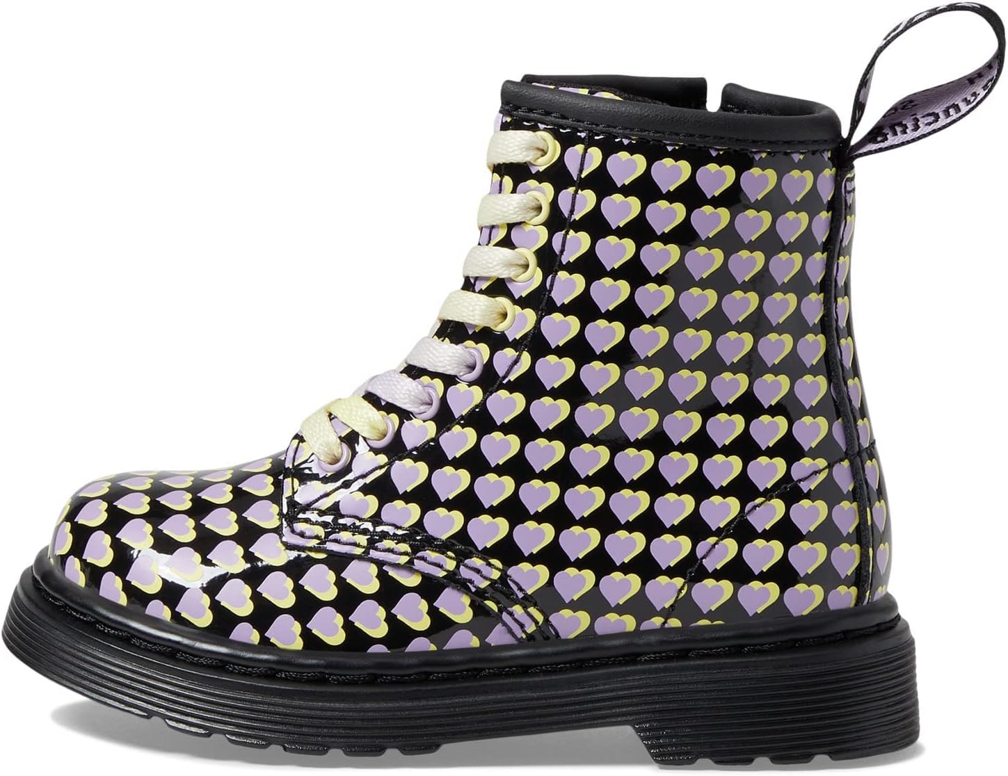 Ботинки Dr. Martens Unisex-Child 1460 Lace Up Fashion Boots (Little Big Kid) J, Heart Overlay Patent Lamper — фото 4