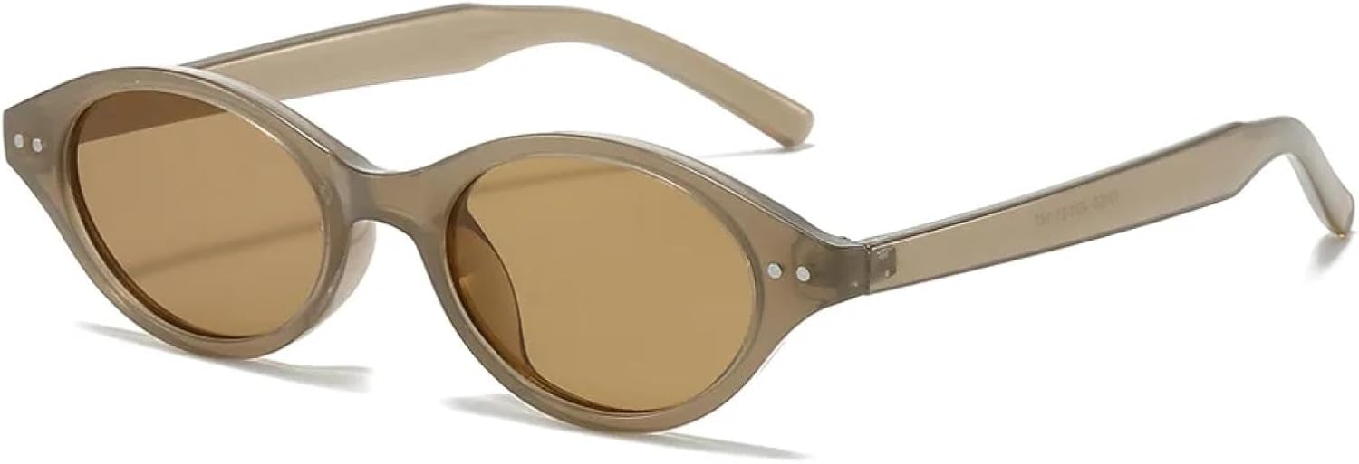 

Солнцезащитные очки с защитой от УФ-излучения UV400 | Маленькие овальные очки на заклепках | Для женщин и мужчин | Линзы конфетных цветов | Для занятий спортом на открытом воздухе и вождения DSVIGF, 13155-c7