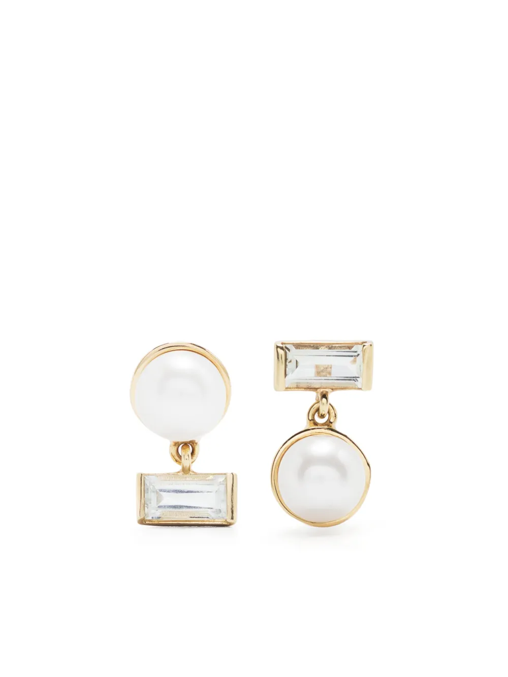 

Серьги Perla Baguette из желтого золота с жемчугом и аметистом Aliita, золотой