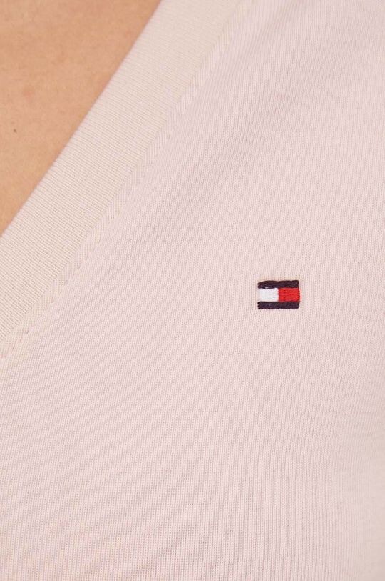 Хлопковая футболка Tommy Hilfiger, розовый — фото 4