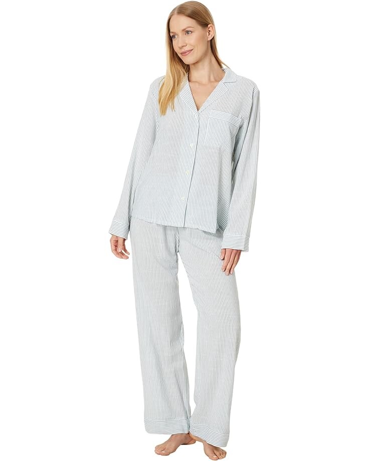 

Пижама Eberjey Nautico Long, цвет White/Forest Green