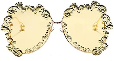 

Новые солнцезащитные очки в стиле стимпанк 2025 года: женские металлические очки большого размера, мужские винтажные солнцезащитные очки UV400, 1, один размер SAGESWA, One Color