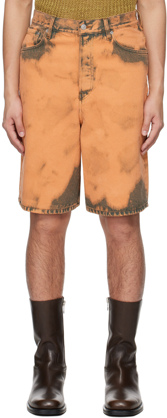 

Оранжевые отбеленные шорты Dries Van Noten