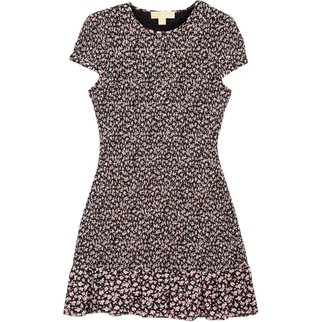 

Платье из жоржета с присборенным цветочным принтом MICHAEL KORS, мультиколор