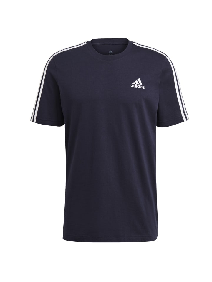 

Функциональная рубашка adidas T shirt Rundhals 3 Streifen Design, темно-синий