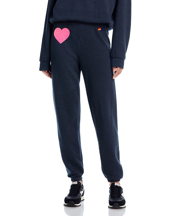 

Спортивные штаны с блестками в виде сердечек Aviator Nation, серый