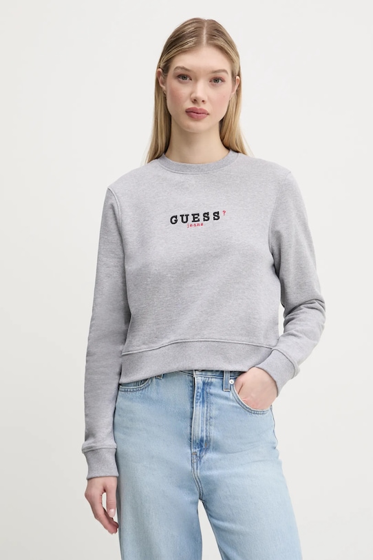 

Хлопковая толстовка Guess Jeans, серый