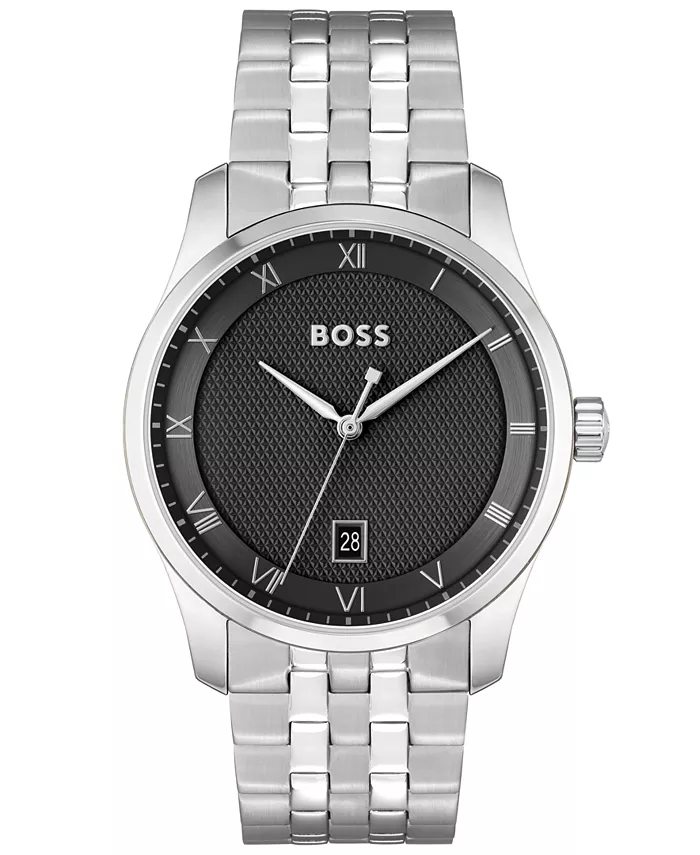 

Мужские часы Principle Quartz Basic Calendar из нержавеющей стали серебристого цвета, 41 мм Hugo Boss