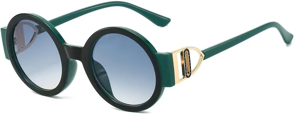 

Женские круглые солнцезащитные очки в стиле ретро, ​​увеличенного размера, для активного отдыха, путешествий, лета, с защитой от УФ-излучения UV400 DMMWCX, Green