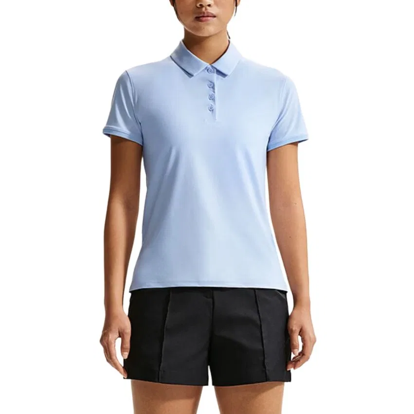 Поло женское light blue с воротником-поло, умеренное Nike