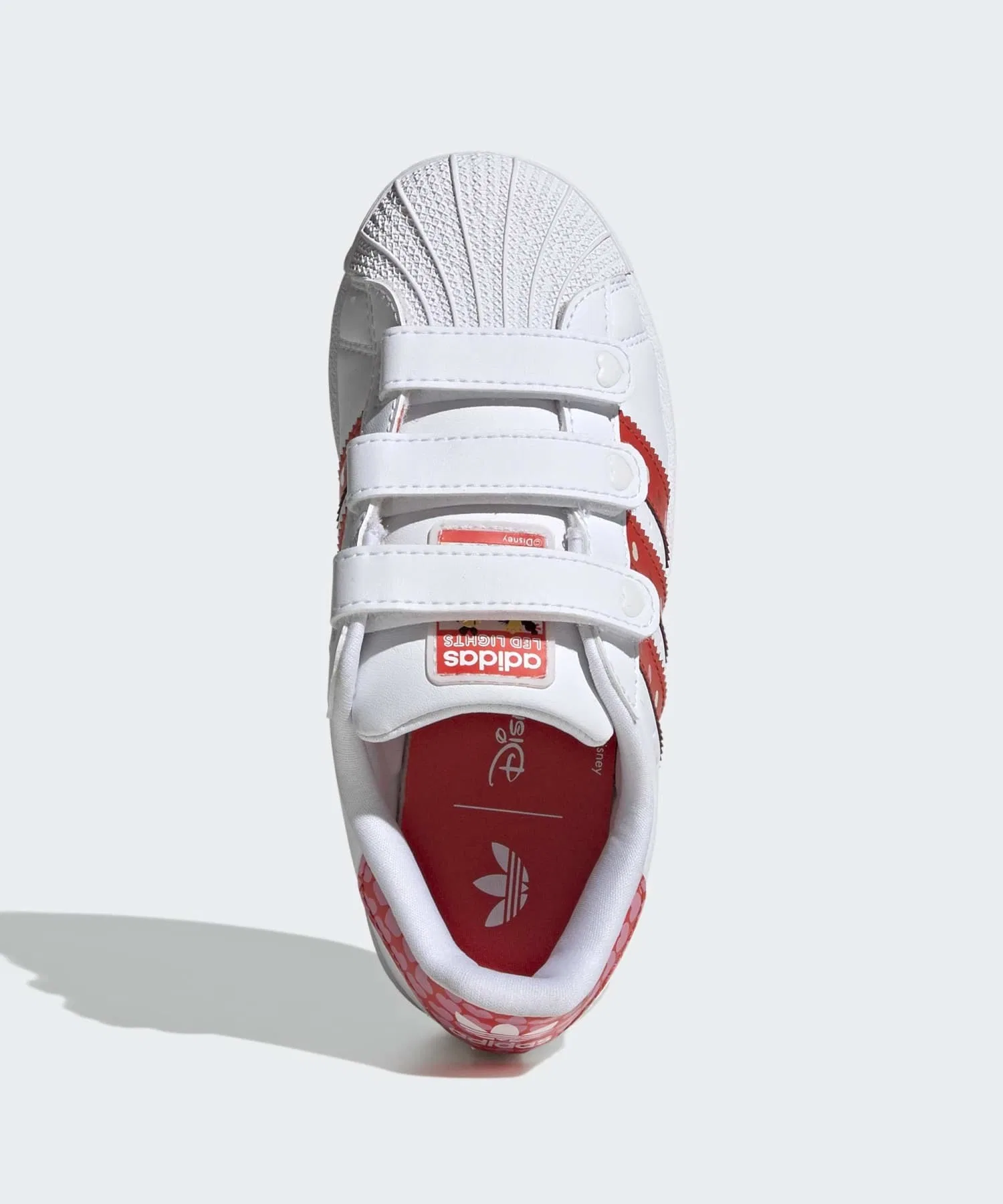 Детские кроссовки Adidas Disney Superstar LED Lights Comfort Closure бело-красные — фото 3