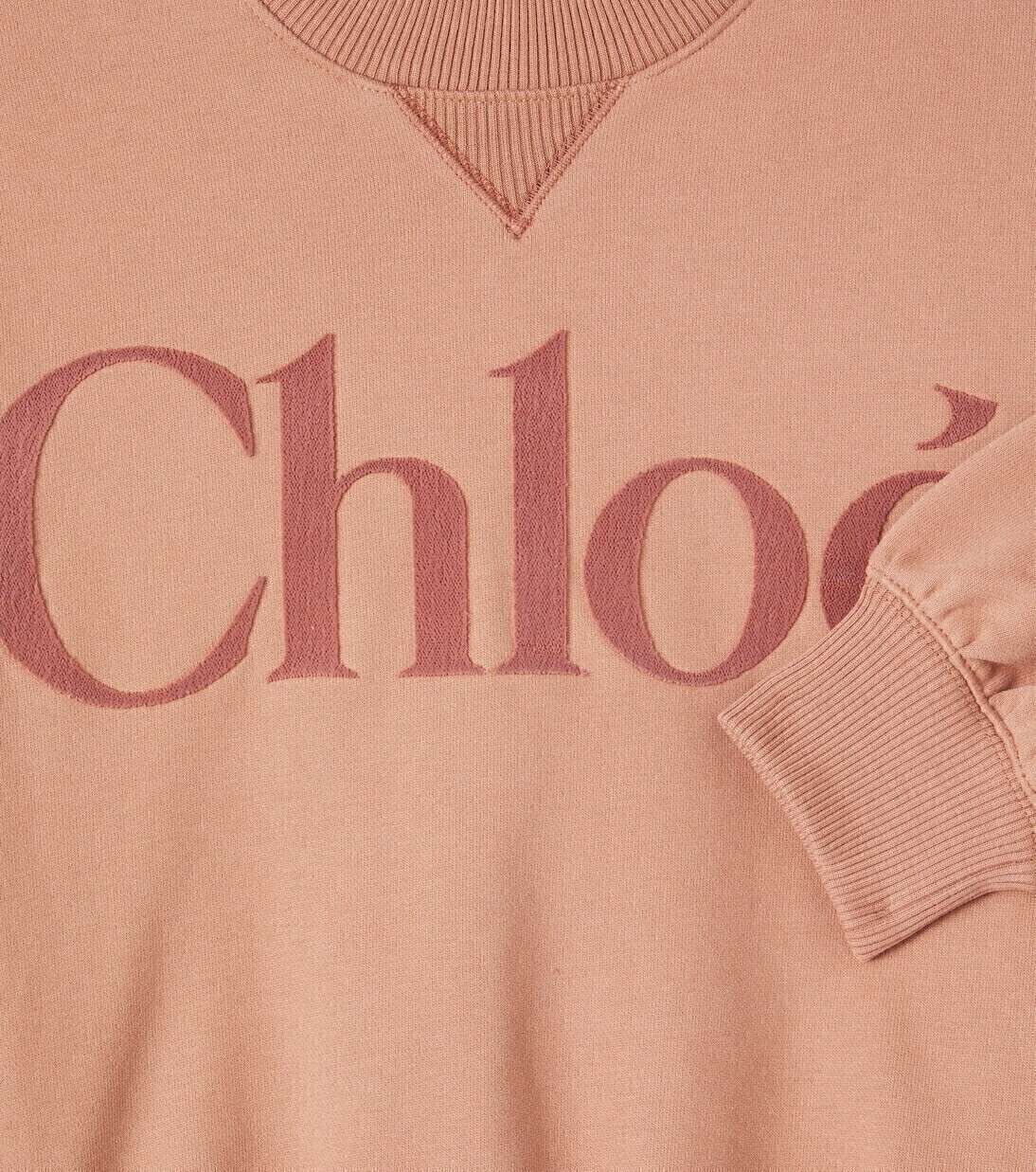 Толстовка из хлопкового флиса с логотипом Chloé Kids, Sirocco — фото 3