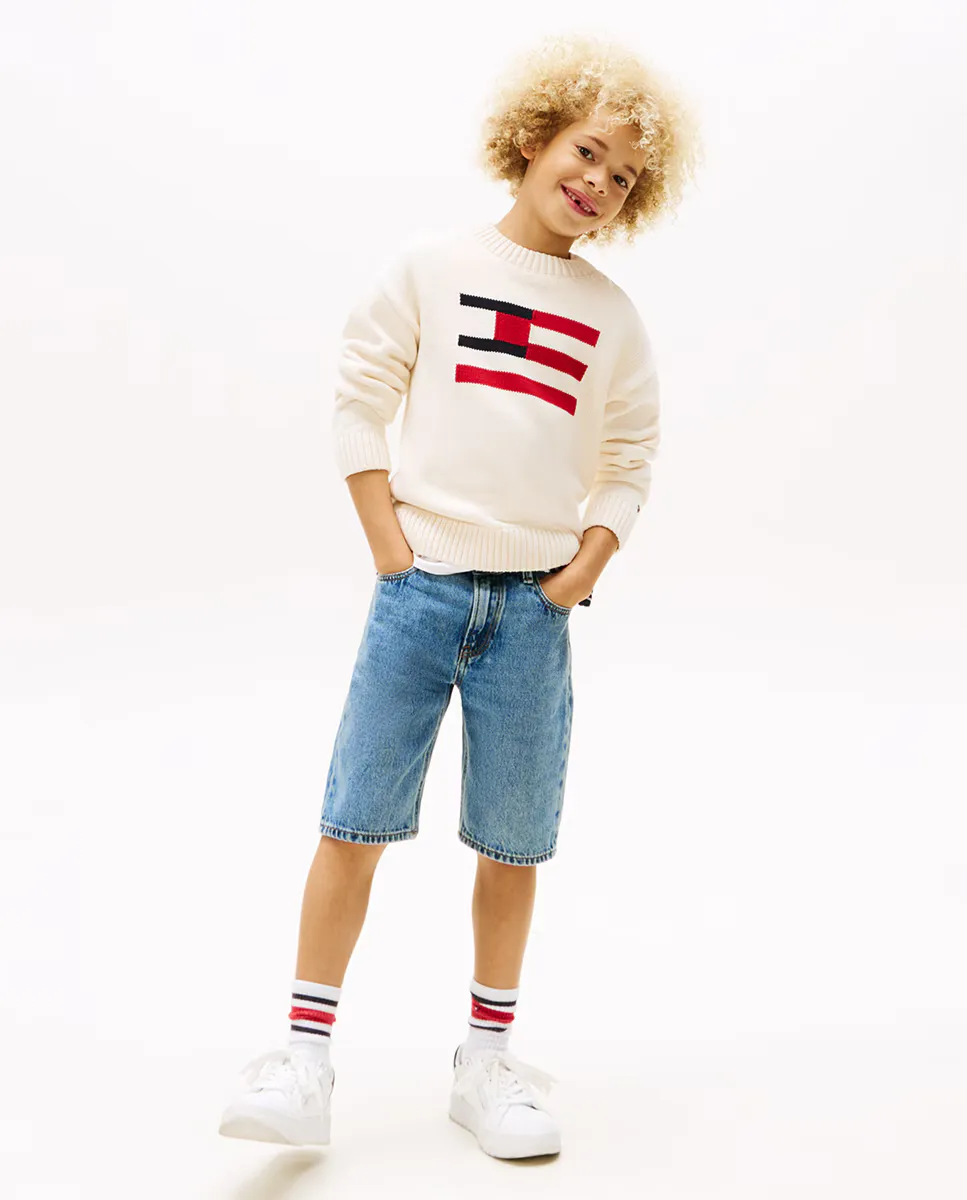 

Короткие джинсовые шорты для малыша Tommy Hilfiger, синий