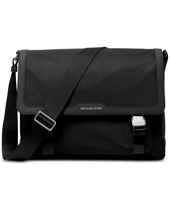 

Мужская кожаная сумка-мессенджер Malone Logo Cargo Michael Kors, черный