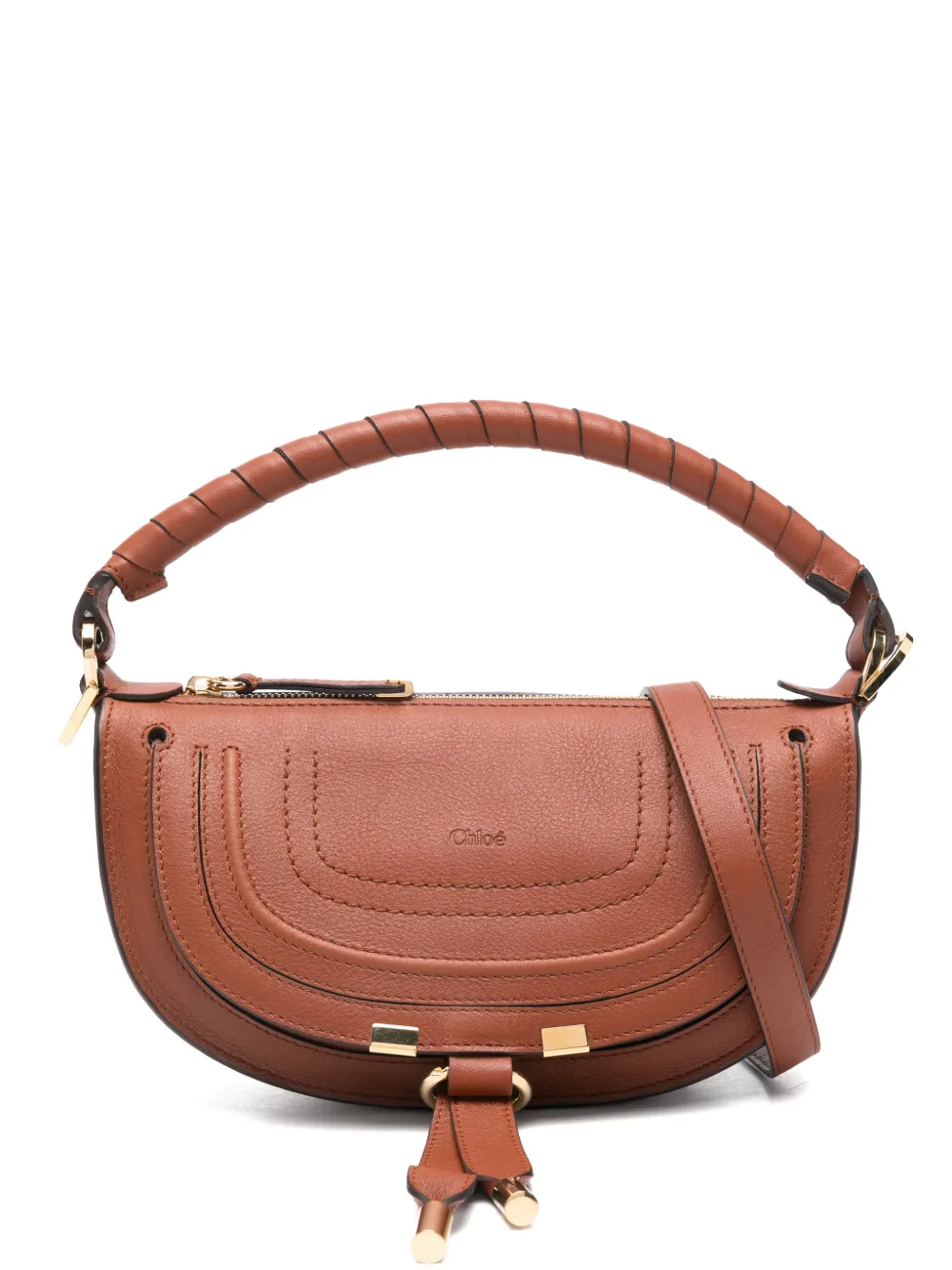 Мини-сумка marcie из кожи с перекрученной ручкой через плечо CHLOÉ, коричневый