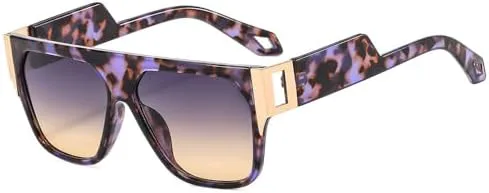 

Солнцезащитные очки с ажурной конструкцией, большие квадратные линзы, зеркальные линзы, модные градиентные оттенки, защита от УФ-излучения UV400 MTZJH, Purple