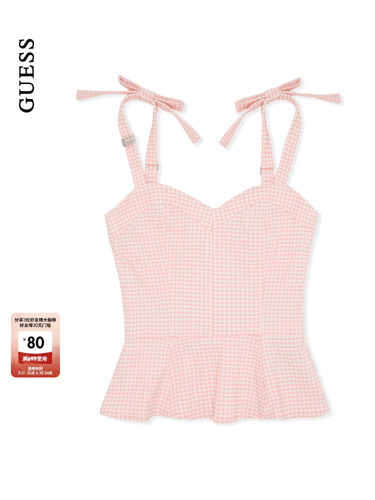 

Топ женский Guess Pure Lust с v-образным вырезом и бантом, розовый