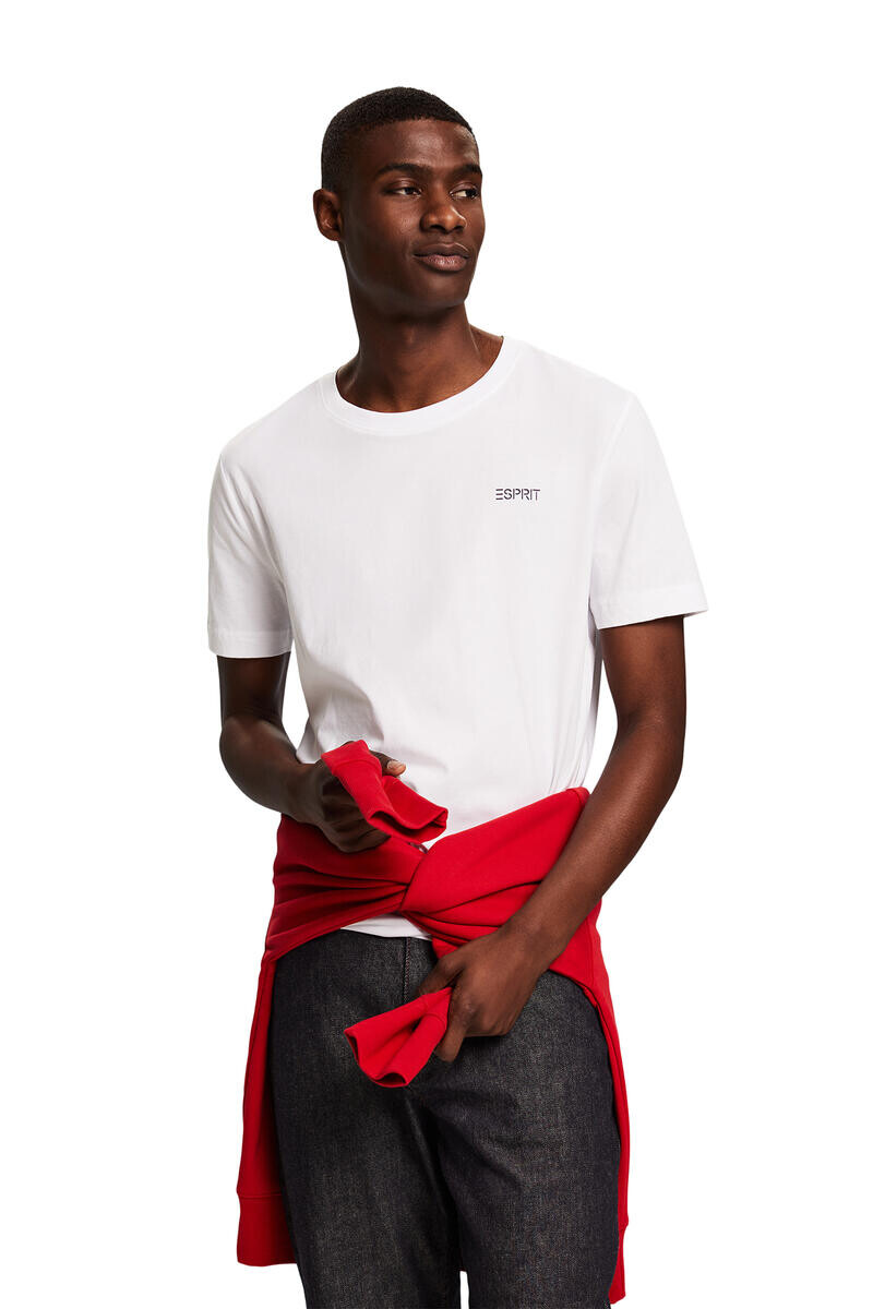 

Базовая хлопковая футболка узкого кроя Esprit, белый