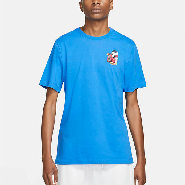 Футболка Nike Sportswear Shoe Printing Sports Round Neck Short Sleeve Blue, синий — фото 3