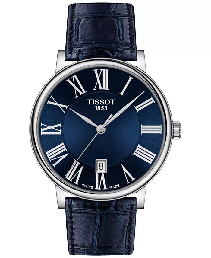 

Мужские часы Swiss Carson Premium с синим кожаным ремешком, 40 мм Tissot