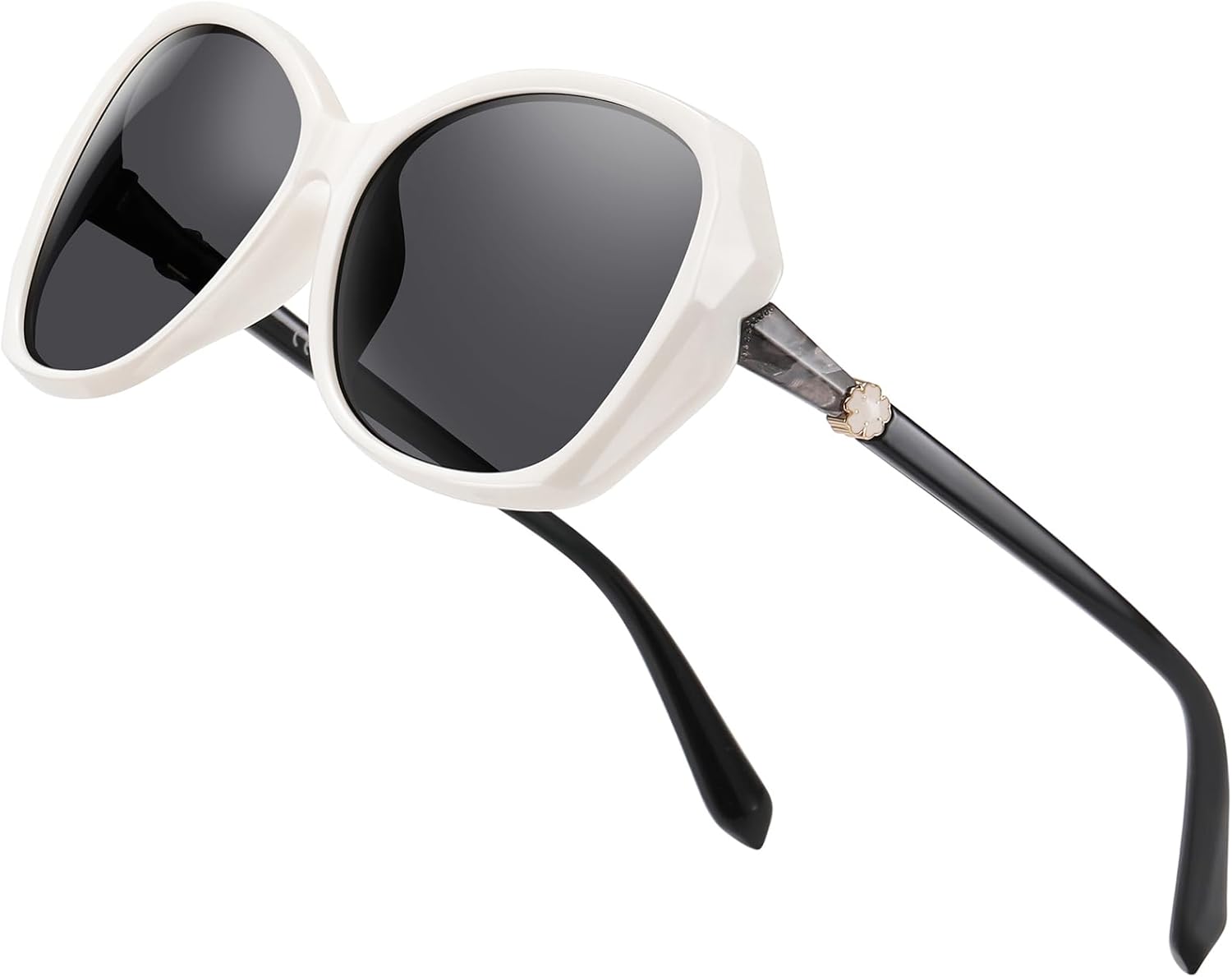 

Поляризованные солнцезащитные очки, надеваемые поверх обычных очков, для женщин и мужчин. Модные квадратные очки с обтекаемой формой и защитой от УФ-излучения Rmmeey, White Frame/Grey Lens 06