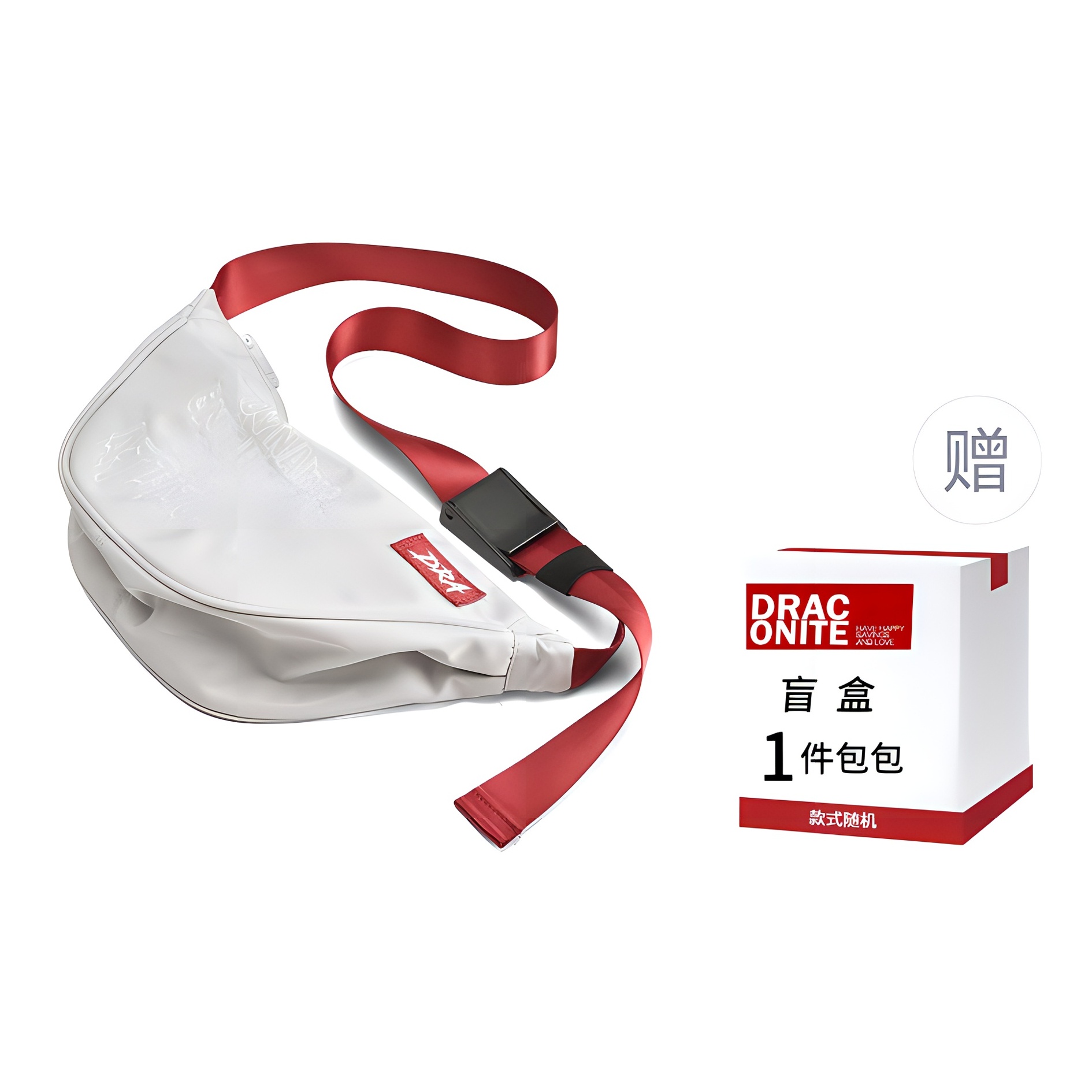 

DRACONITE Полиэстеровая сумка через плечо поясная сумка кроссбод сумка-бананка унисекс серый красный контраст, Gray Red (Comes with Mystery Box)