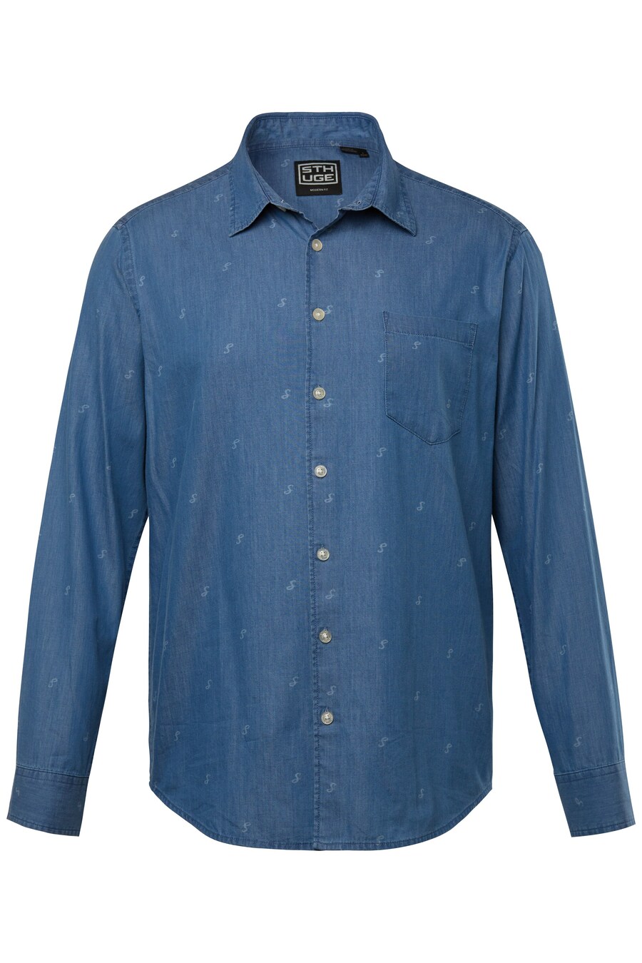 

Рубашка на пуговицах классического кроя STHUGE, Blue denim