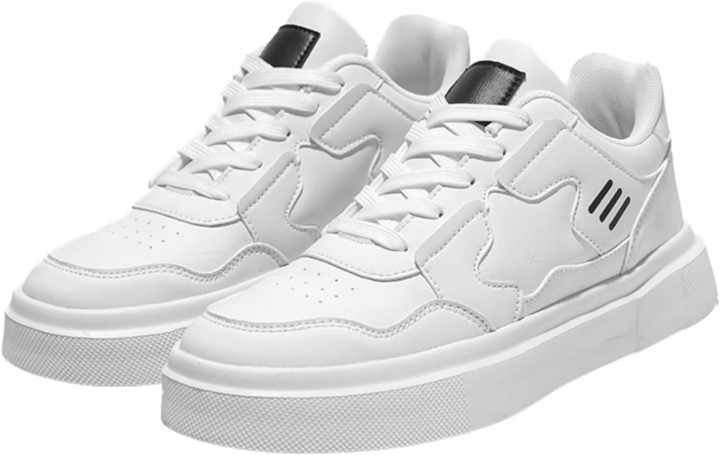 

Мужские дышащие кроссовки повседневного типа - противоскользящая износостойкая подошва, толстые шнурки, Удобные легкие прогулочные туфли, идеально подходящие для повседневной носки, работы и путешествий, стильные и прочные Aokisx, белый