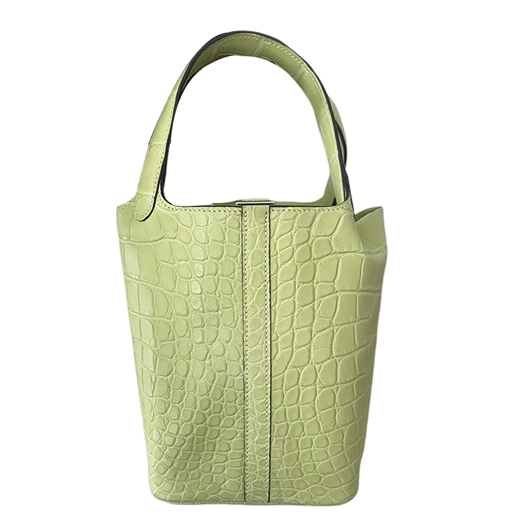 

HERMES Сумка Picotin Lock из крокодиловой кожи, ведро, женская сумка R9 Tender Shoot Yellow