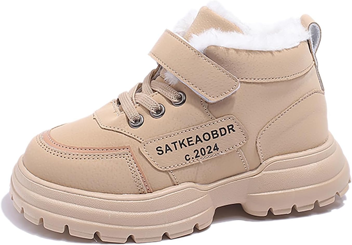 

Зимние ботинки для девочки с меховой подкладкой, теплые походные ботинки, уютные теплые снежные ботинки, детские уличные ботинки для ходьбы, 4-11 лет Generic, Khaki