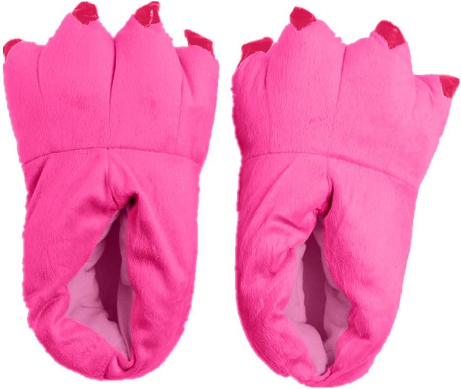 

Унисекс тапочки Japsom из мягкой фланели в виде монстра для дома, костюм на Хэллоуин, обувь с лапами и когтями, розовый