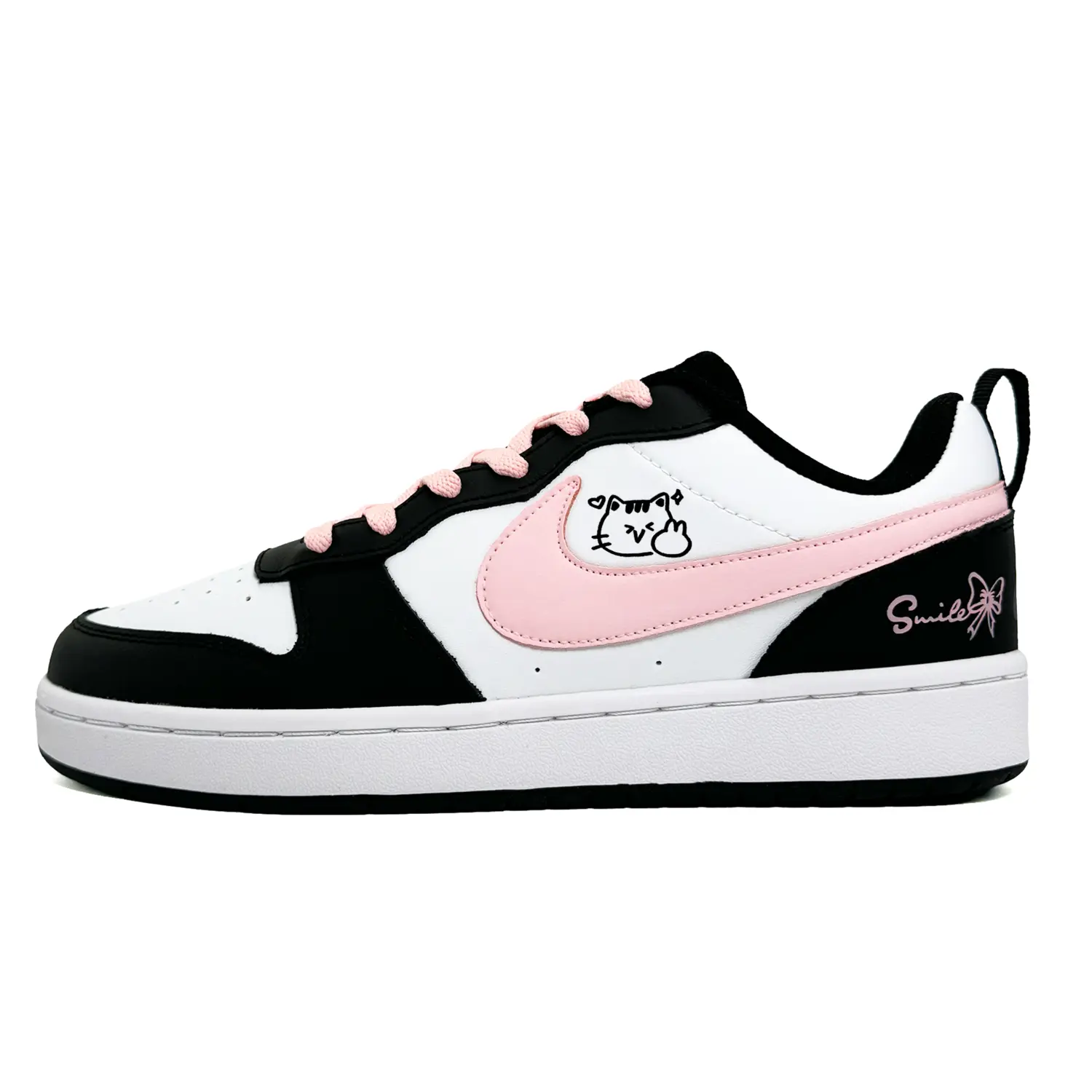 

Nike Court Borough Smile Light Pink дышащие низкие детские скейтборд кроссовки Kids'