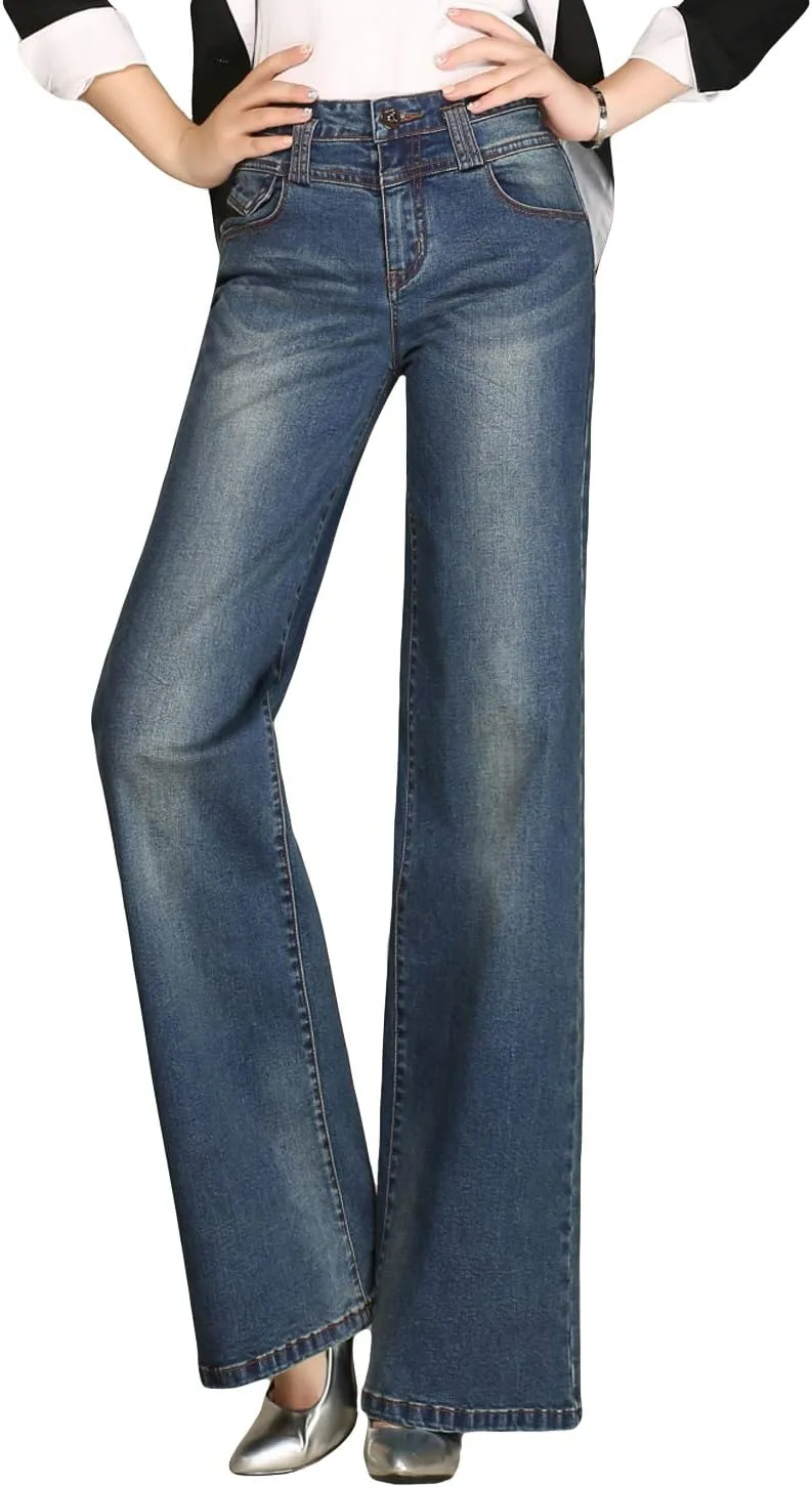 

Chowsir женские джинсы с высокой талией и прямыми штанинами