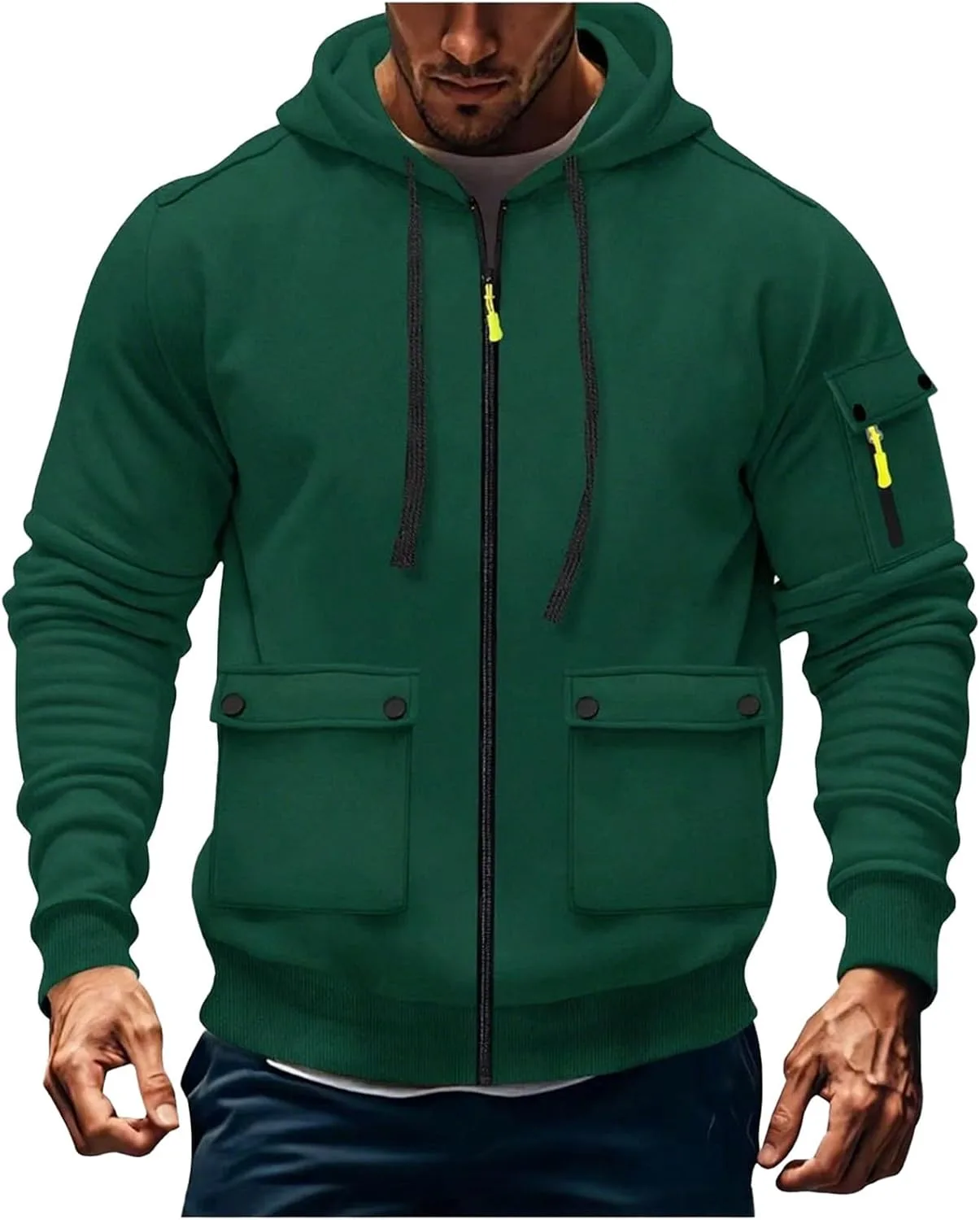 

Мужская тактическая худи Vintage Full Zip с карманами