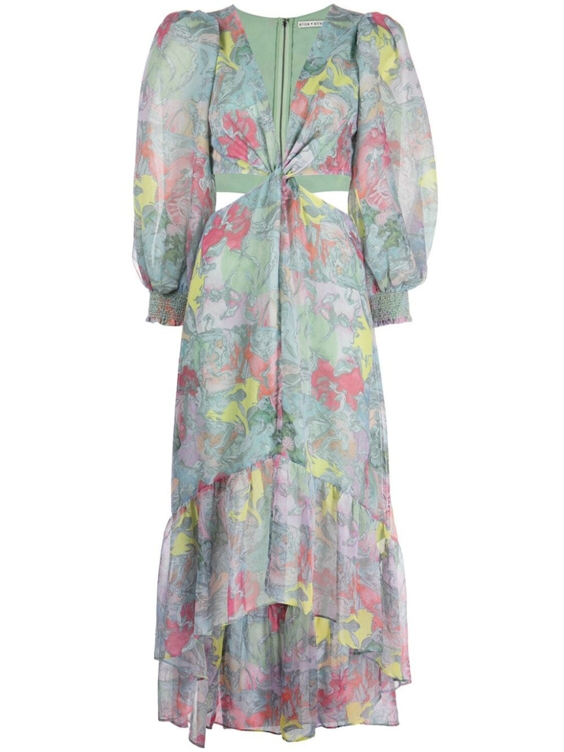 

alice + olivia платье макси Katia из коллаборации с Lola Schnable, зеленый