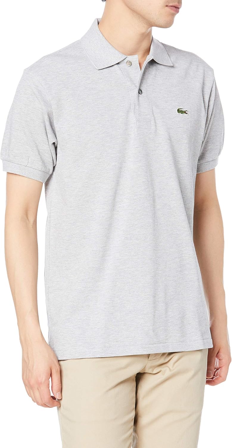 

Мужская рубашка-поло Lacoste, L1264, классическая рубашка-поло с коротким рукавом (меланжевая пряжа) , светло-серый