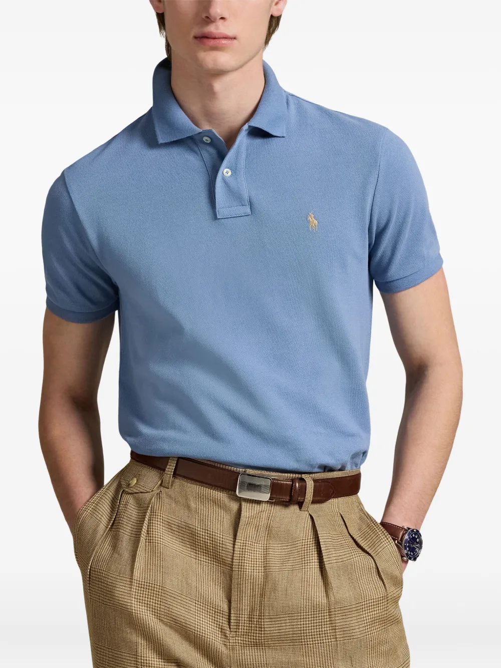 Рубашка-поло с вышитым логотипом POLO RALPH LAUREN, синий — фото 3