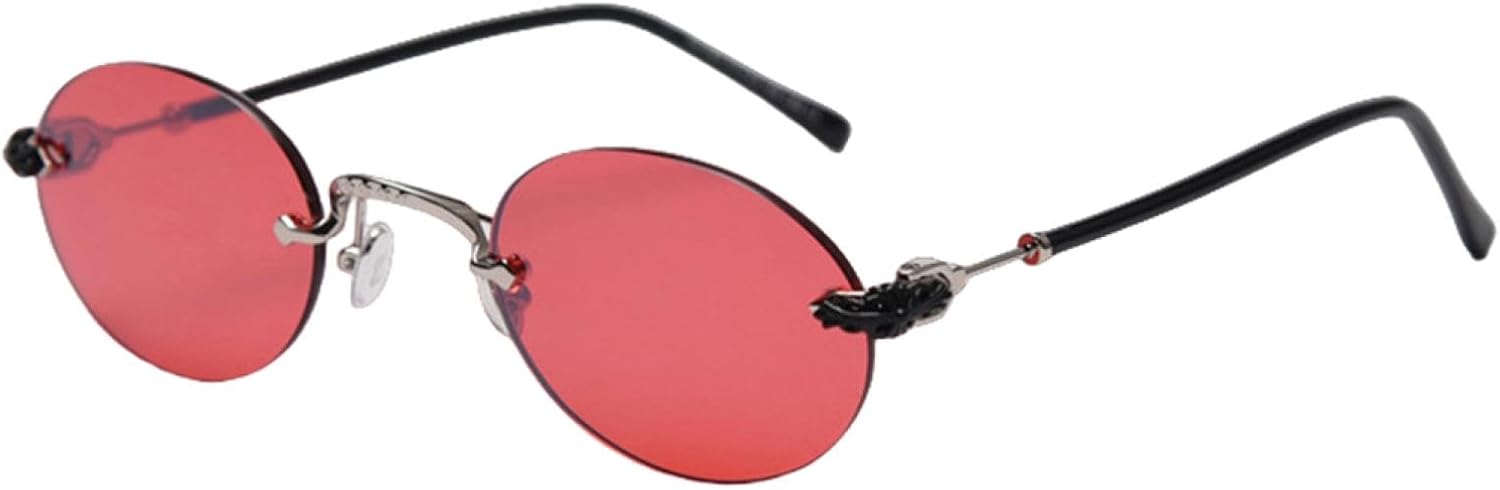 

Модные маленькие солнцезащитные очки в стиле стимпанк без оправы для женщин и мужчин, ромбовидные солнцезащитные очки в стиле ретро, ​​для путешествий, с защитой от УФ-излучения UV400 TKKTLLT, R01 Red