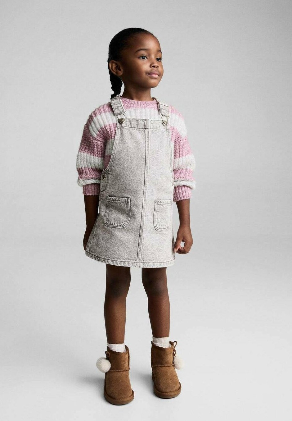 

Платье из денима Mango Kids, цвет Grey Denim