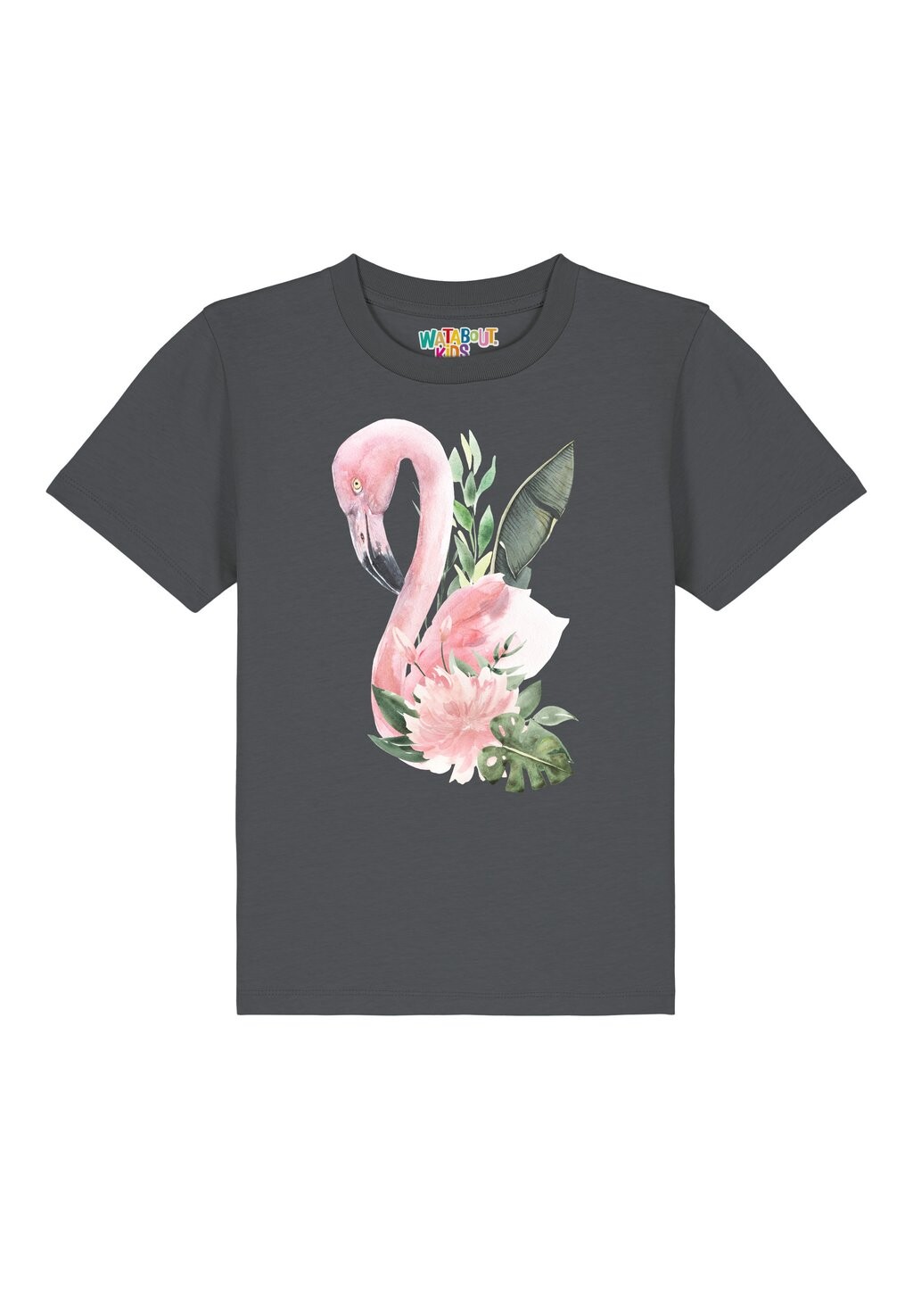 

Футболка с принтом FLAMINGO MIT BLUMEN Watapparel, цвет anthracite