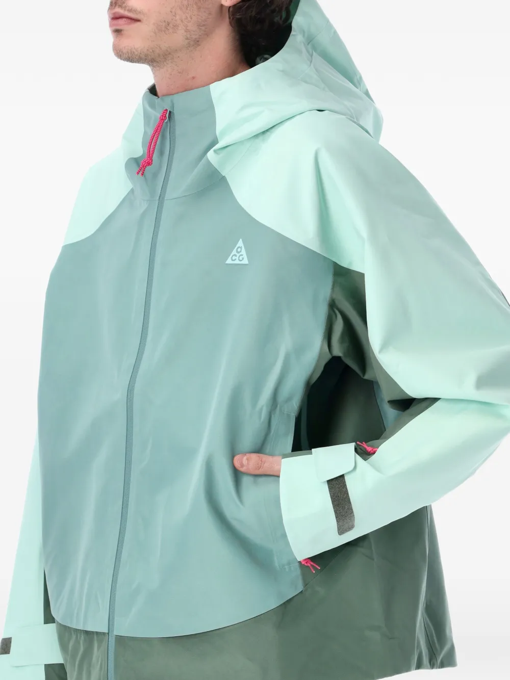Куртка с капюшоном и цветными вставками Nike, зеленый — фото 3