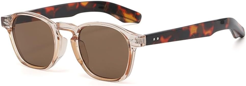 

квадратные солнцезащитные очки в стиле ретро для женщин, коричневые с леопардовым принтом, мужские солнцезащитные очки с защитой от УФ-излучения UV400, летние, унисекс WNCKSQ, Leopard Brown Frame