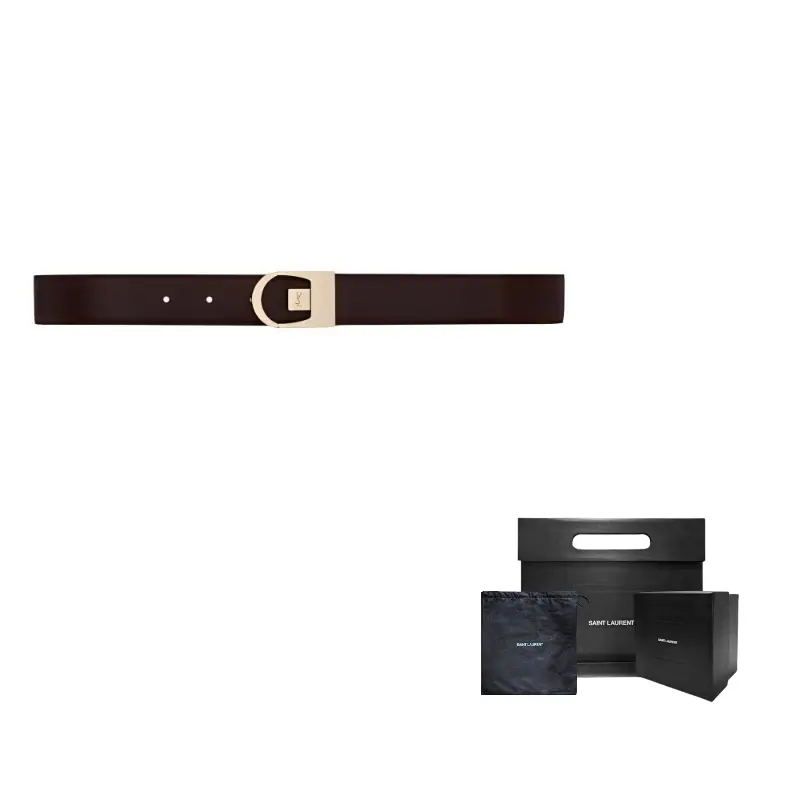 

SAINT LAURENT Ремень с логотипом двусторонний, Brown