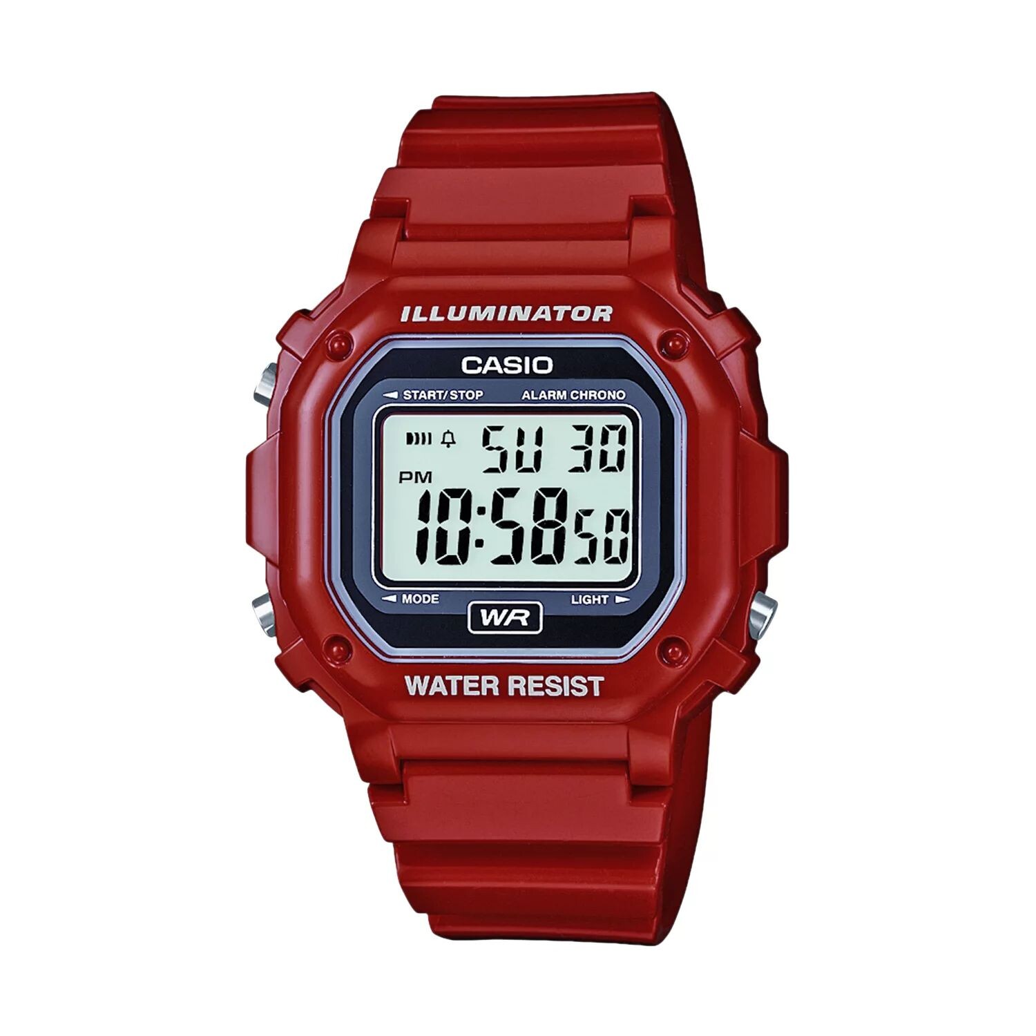 

Часы Unisex Illuminator с цифровым хронографом Casio, красный