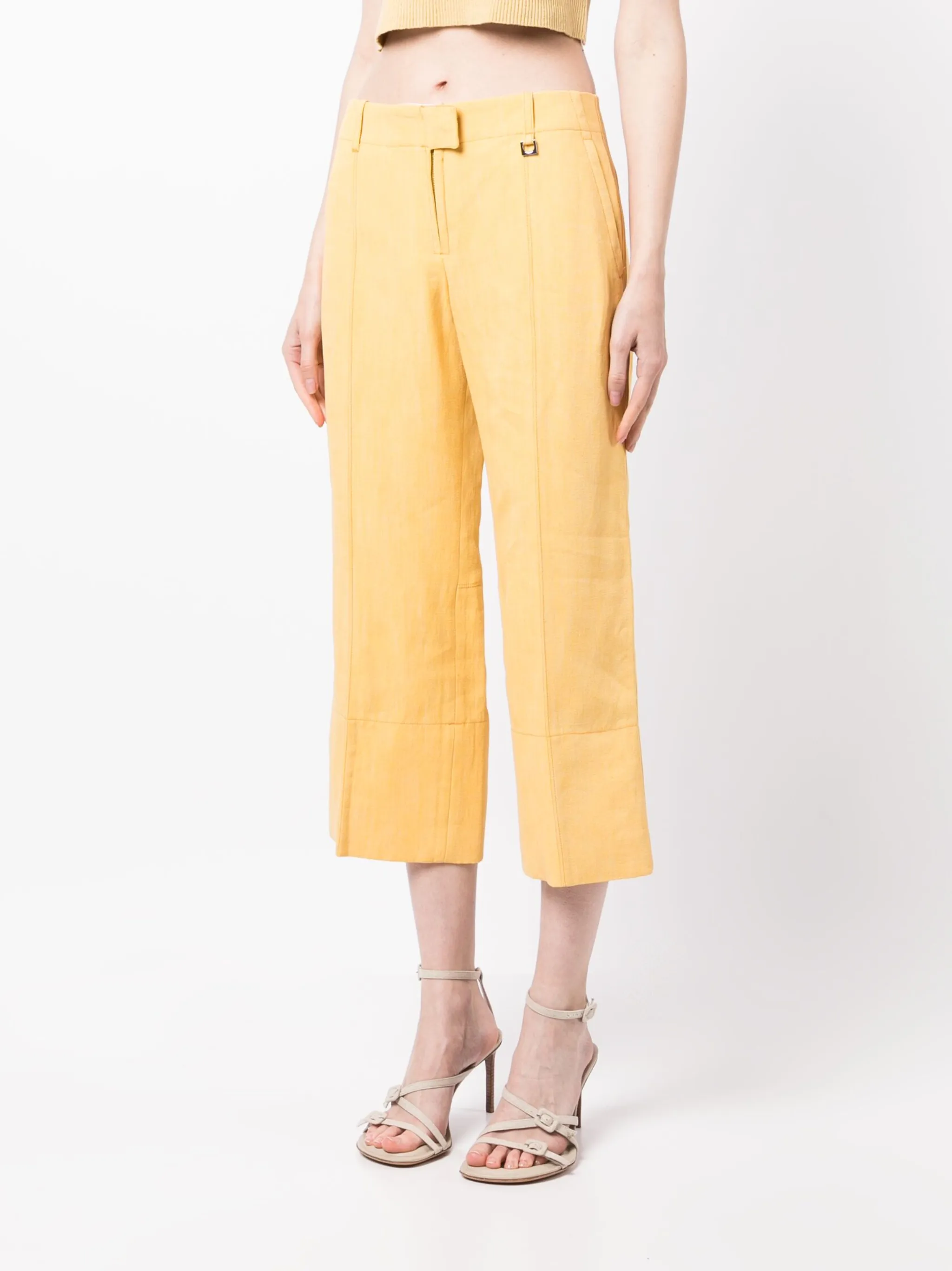 Льняные брюки Le Pantalon Areia Jacquemus, желтый — фото 3