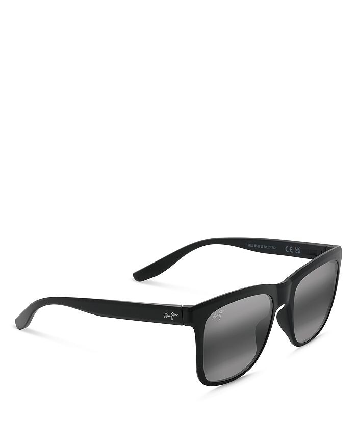 

Поляризованные квадратные солнцезащитные очки Maui Jim Pehu, 55 мм, черный